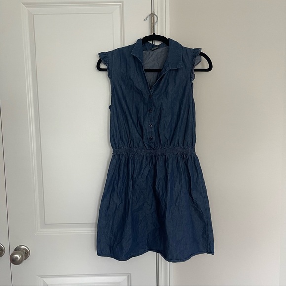 100% Cotton Button Down Denim Dress - Picture 1 of 6
